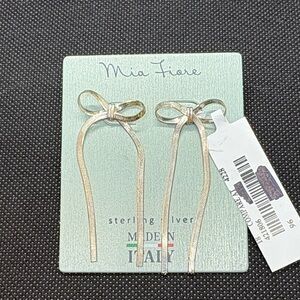 Italian Sterling Silver Bow Earrings
